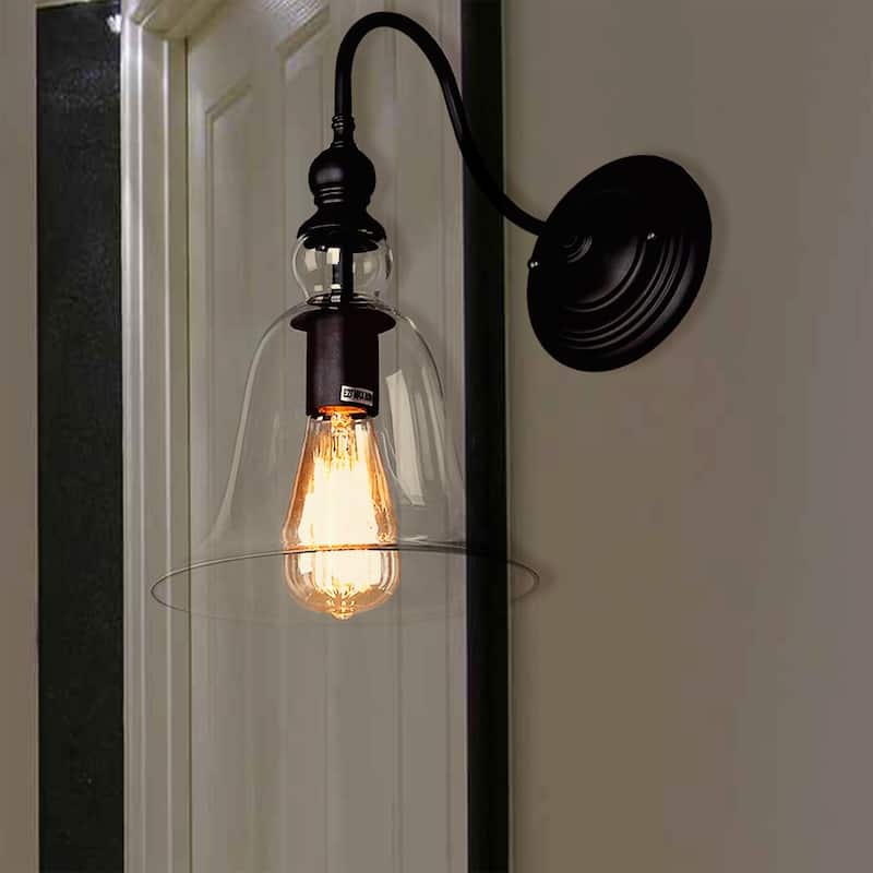 Mildred 1-light Clear Glass Edison Wall Lamp with Bulb