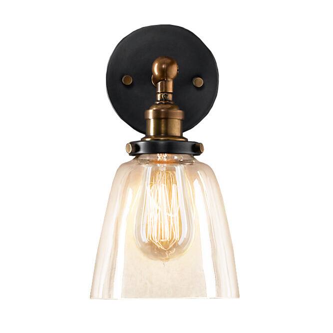 Barbara Black and Bronze 1-light Clear Glass Edison Wall Lamp