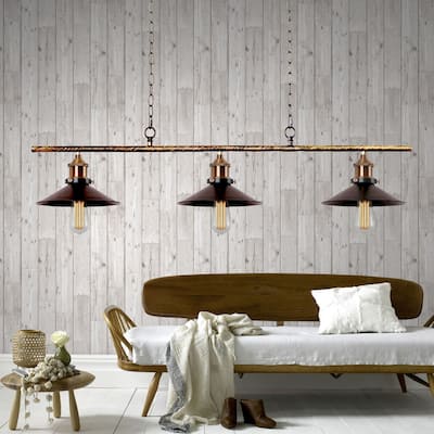 Olive 3-light Black 47-inch Edison Pendant