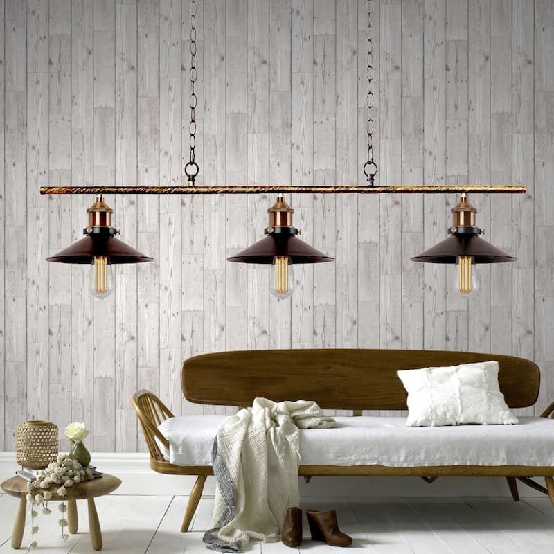 Olive 3-light Black 47-inch Edison Pendant