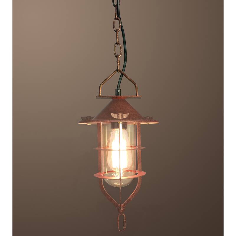 Clarissa 1-light Rusty-style 9-inch Edison Pendant