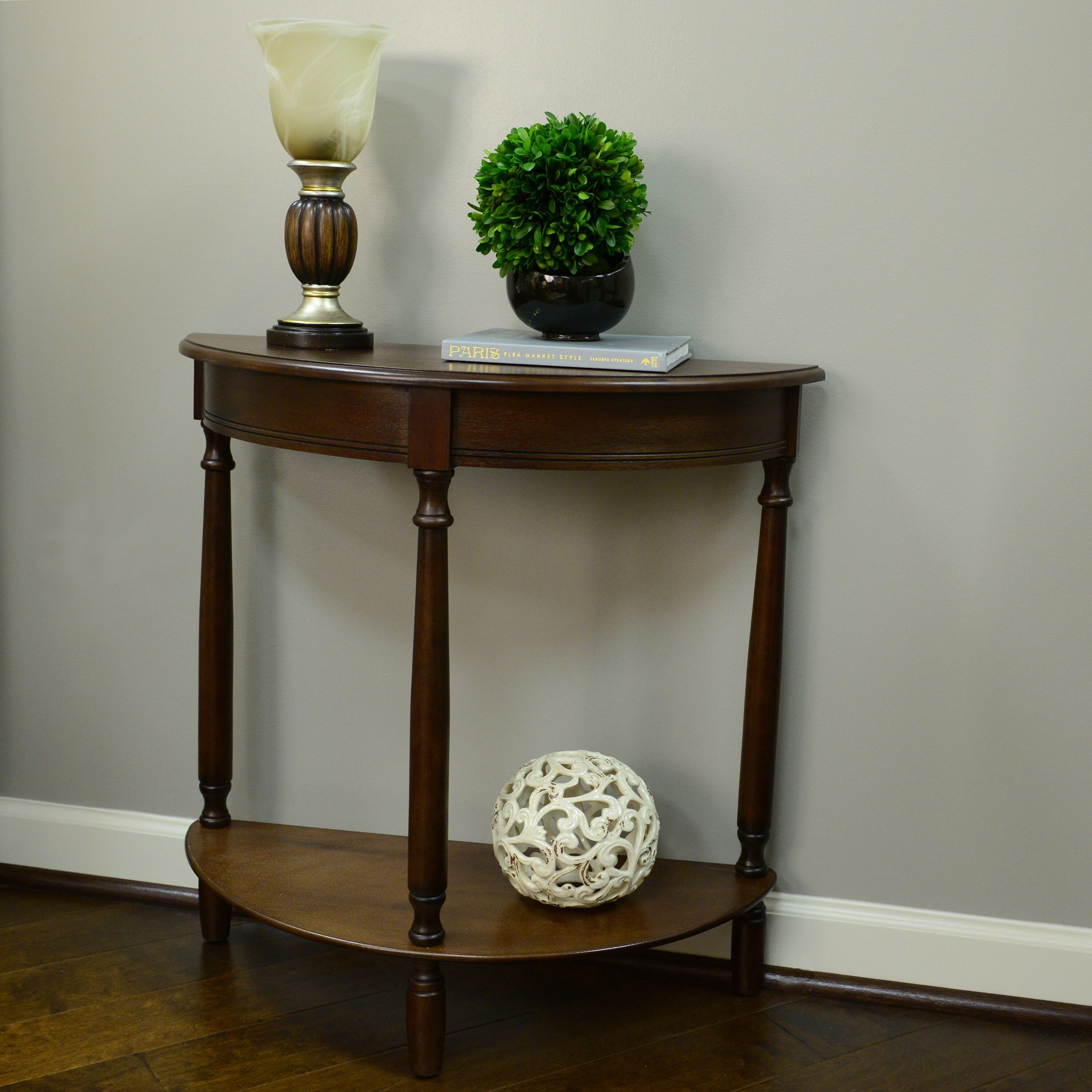 Half Round Table Side Sofa Shelf Snack End Drawer Accent Wood Half Round Table Side Sofa Shelf Snack End Drawer Accent Wood Storage Room