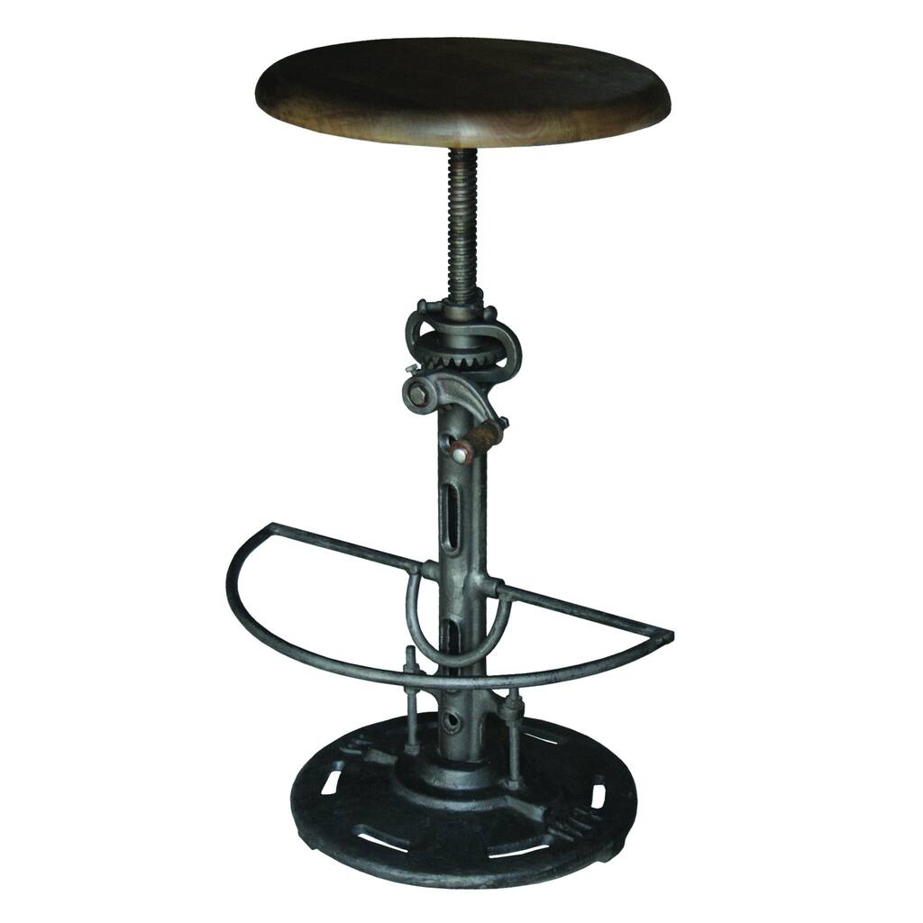 Yosemite Home Decor Grey Adjustable Height Bar Stool