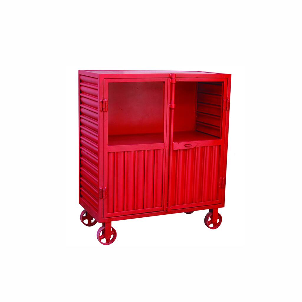Yosemite Home Decor Red Display Cabinet