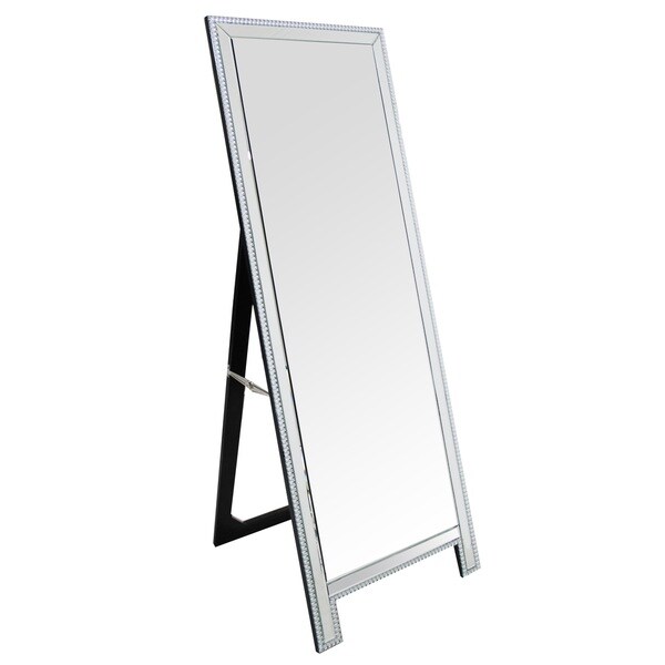 Shop Abbyson Venice Rectangle Studded Floor Mirror Free Shipping