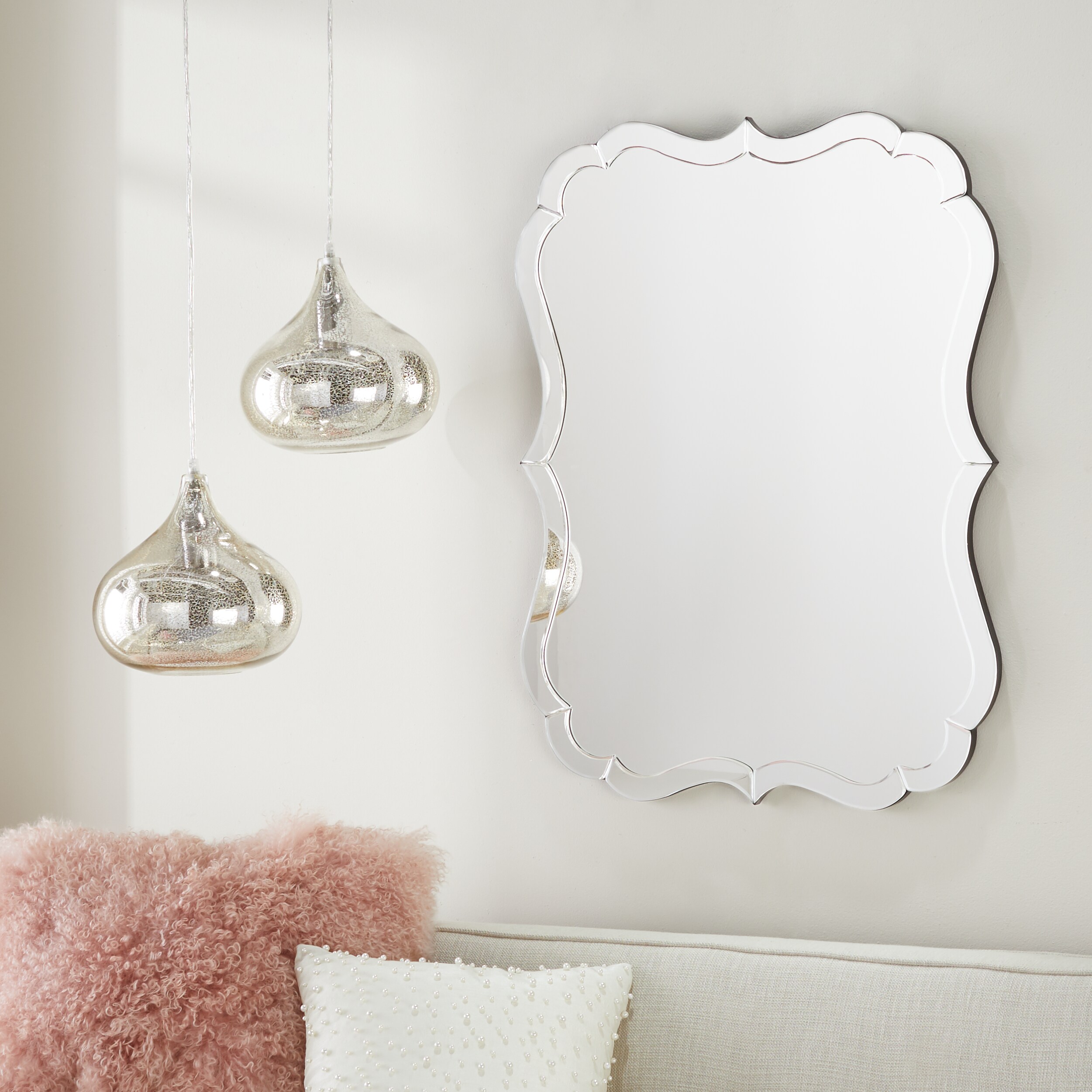 Abbyson Olivia Rectangle Wall Mirror Silver eBay