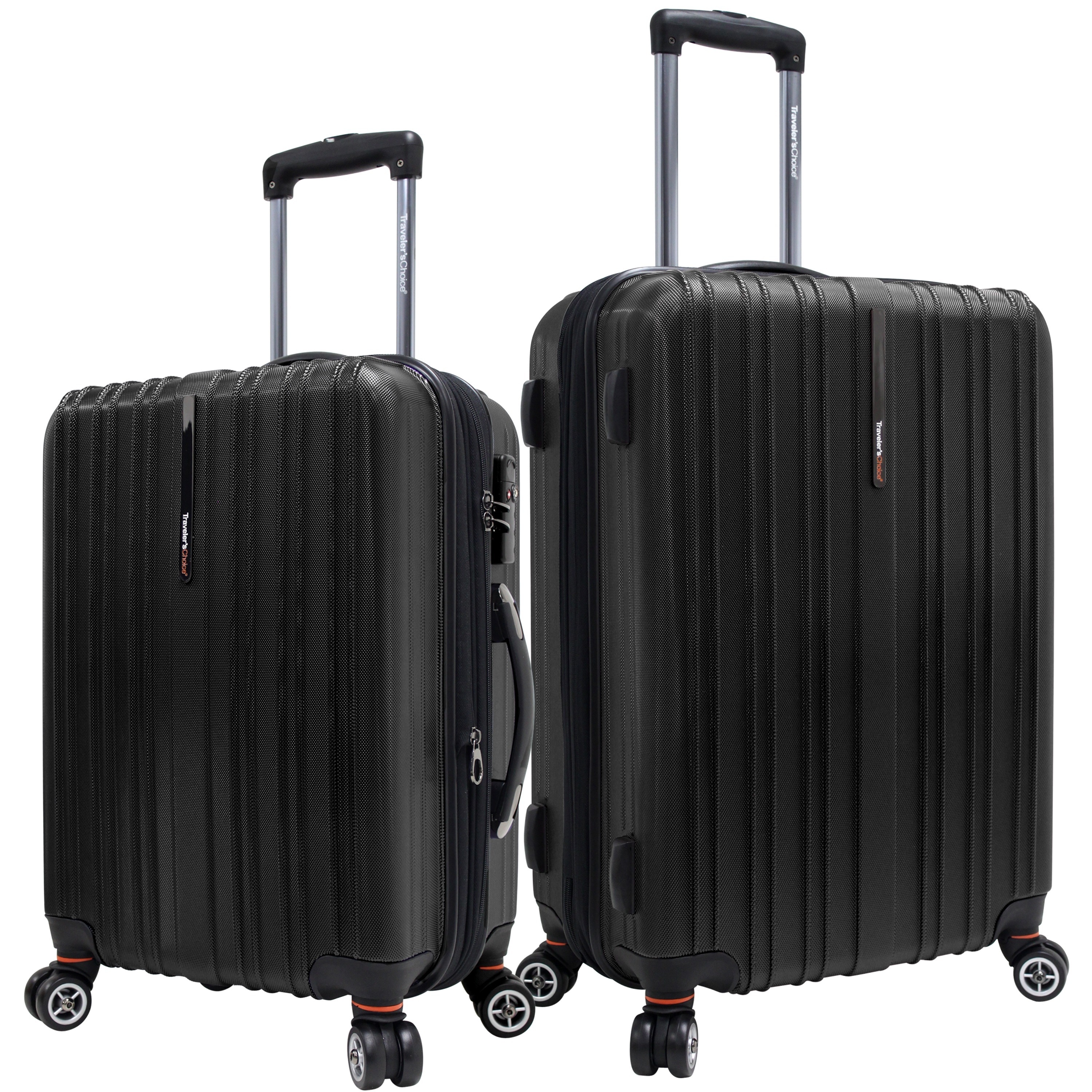 Shop Traveler's Choice Tasmania Black 2-piece Hardside Spinner Luggage ...