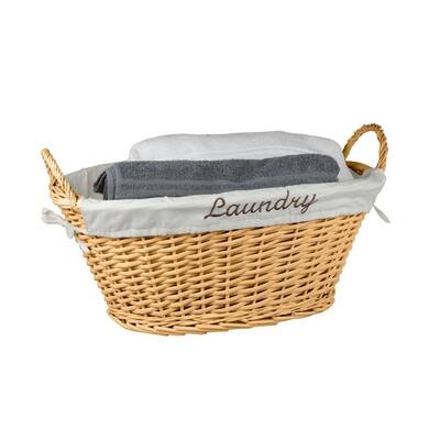 Home Basics Natural Wicker Laundry Basket