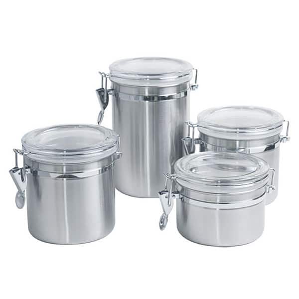 Home Basics Clear Glass Canisters with Airtight Lids (Pack of 4) - On Sale  - Bed Bath & Beyond - 11884050