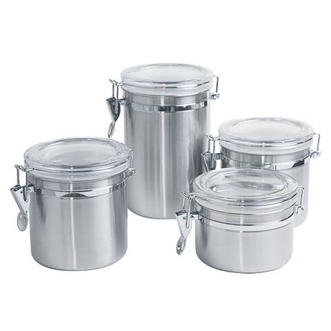 Home Basics 4-piece Stainless Steel Canister Set