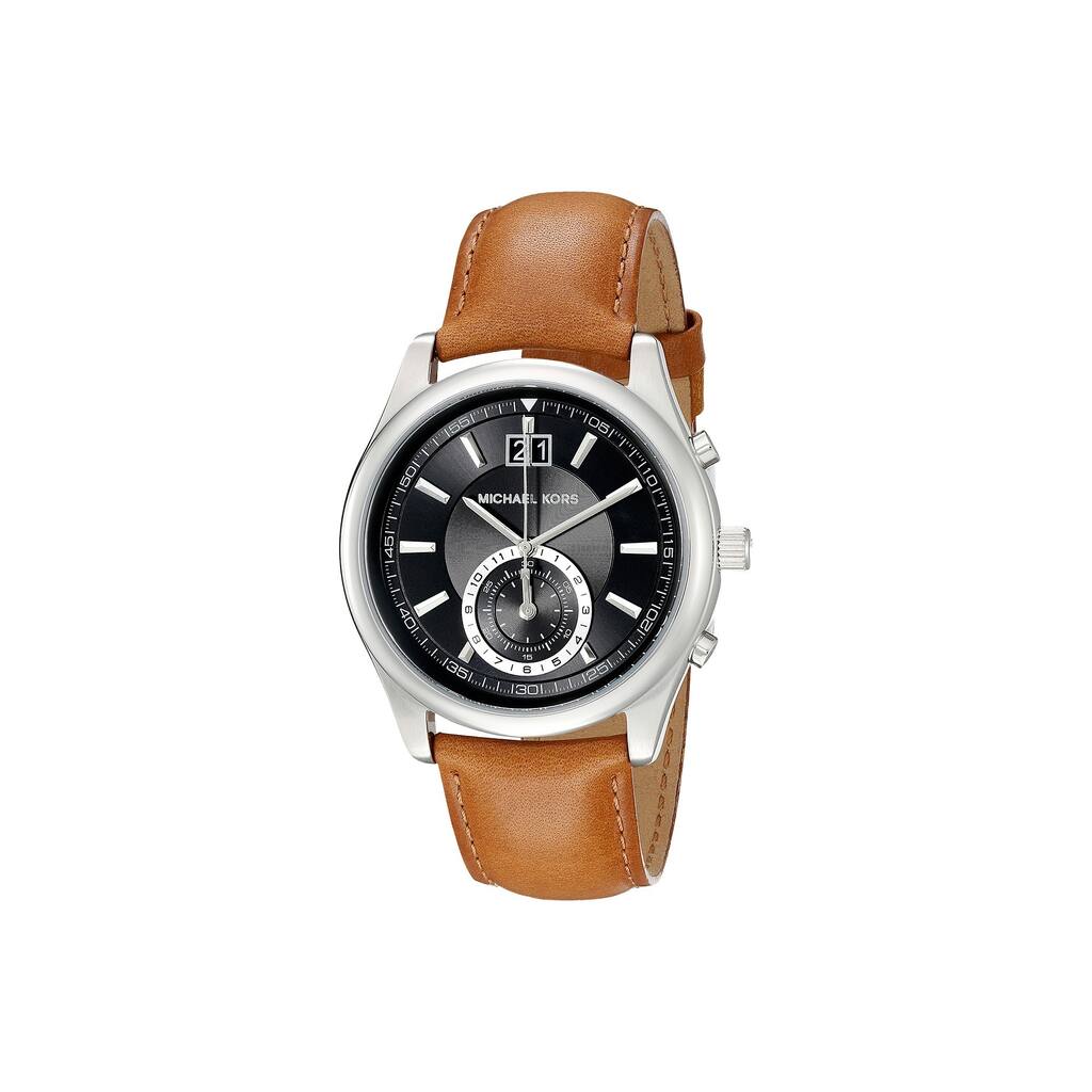 Michael Kors Men's MK8416 Aiden Round Brown Leather Strap Watch