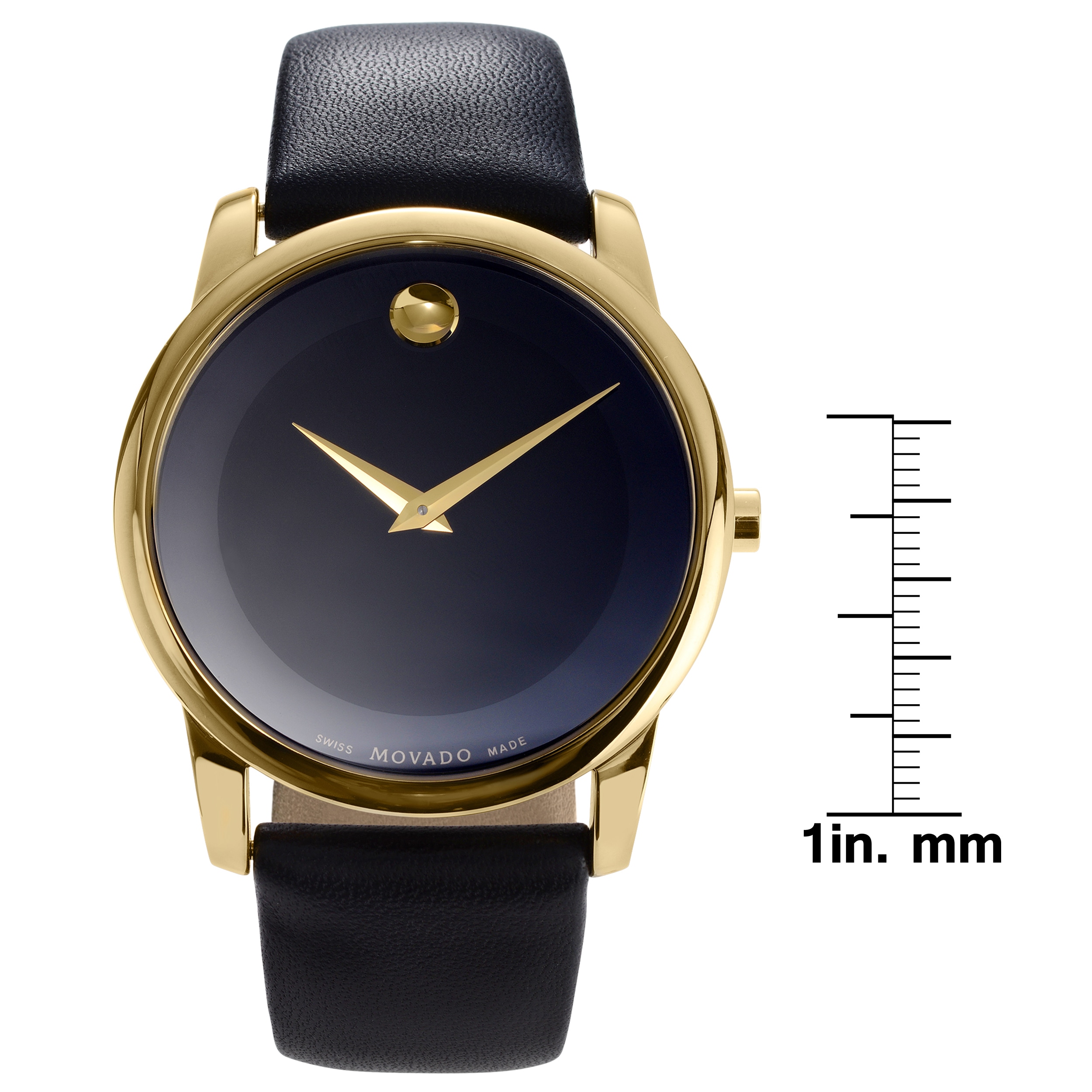 movado museum classic gold leather strap