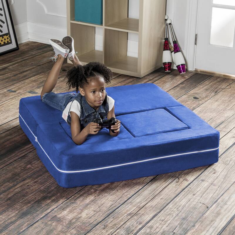 Jaxx Zipline Modular Kids Loveseat with Ottomans