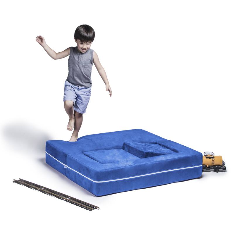 Jaxx Zipline Modular Kids Loveseat with Ottomans