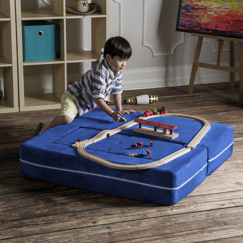 Jaxx Zipline Modular Kids Loveseat with Ottomans