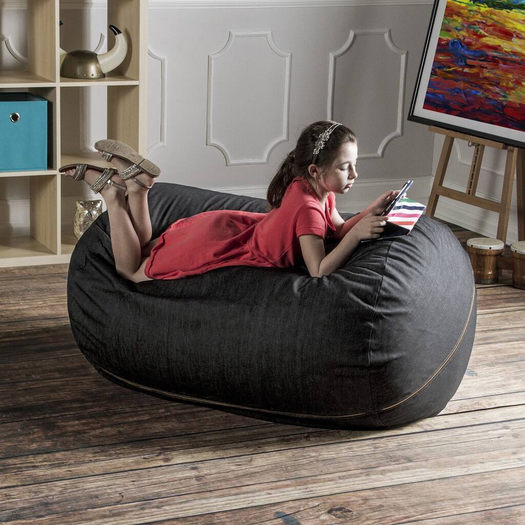 Jaxx 4' Denim Bean Bag Lounger