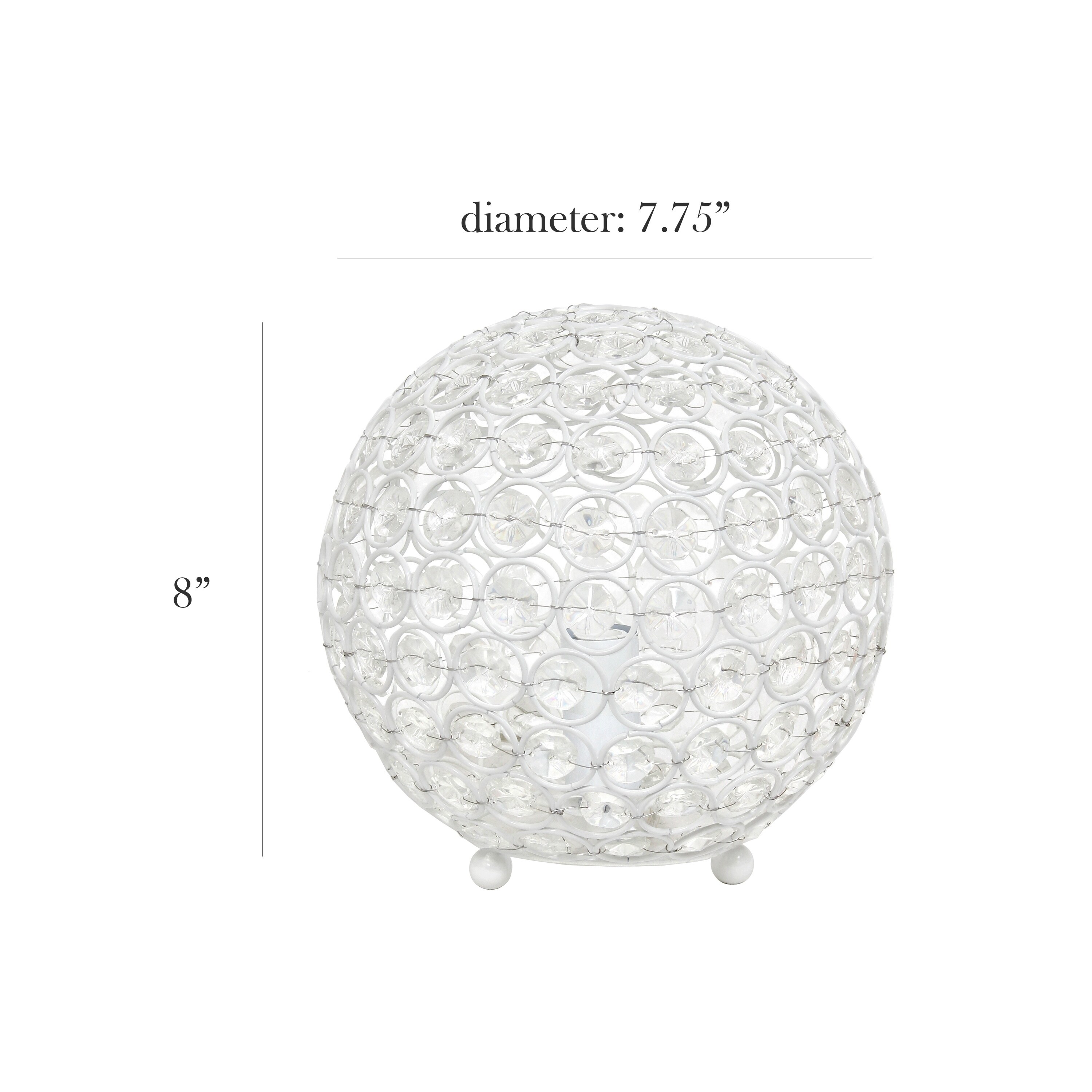 elegant designs crystal ball table lamp