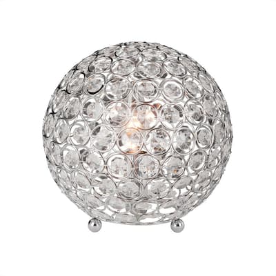 Elegant Designs Crystal Ball Sequin Chrome Table Lamp