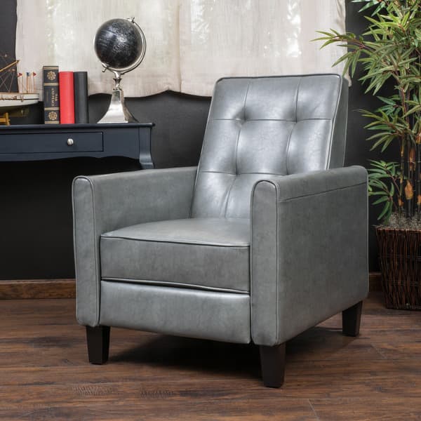 Ethan Tufted Bonded Leather Recliner Chair By Ethan Tufted Bonded Leather Recliner Chair By