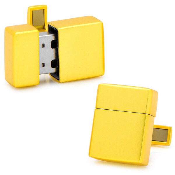 Yellow 8GB USB Flash Drive Cufflinks   17435929  