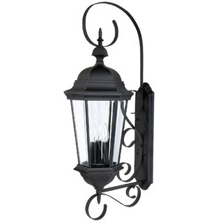 Carraige House 3-light Black Outdoor Wall Lantern