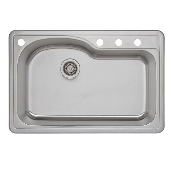 Wells Sinkware 18 Gauge Offset Single Bowl Topmount Stainless Steel