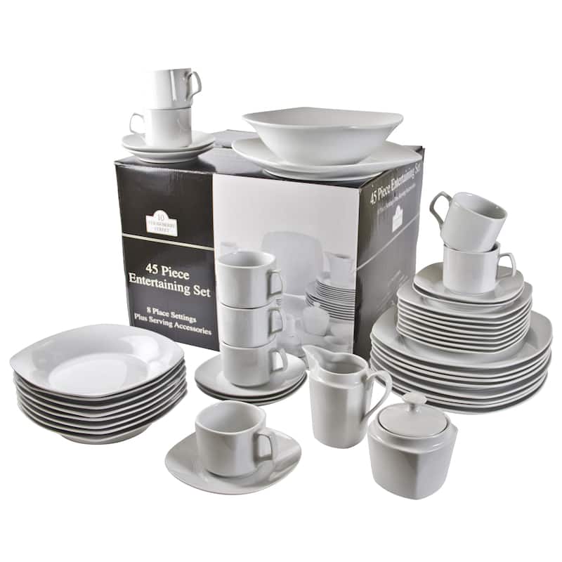 10 Strawberry Street Square Dinnerware 45-piece Set