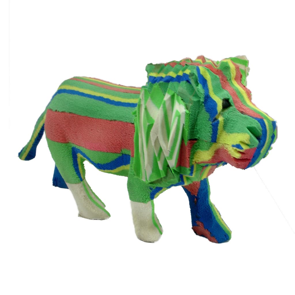 Handmade Recycled Flip Flop Rubber Lion Statue (Kenya)