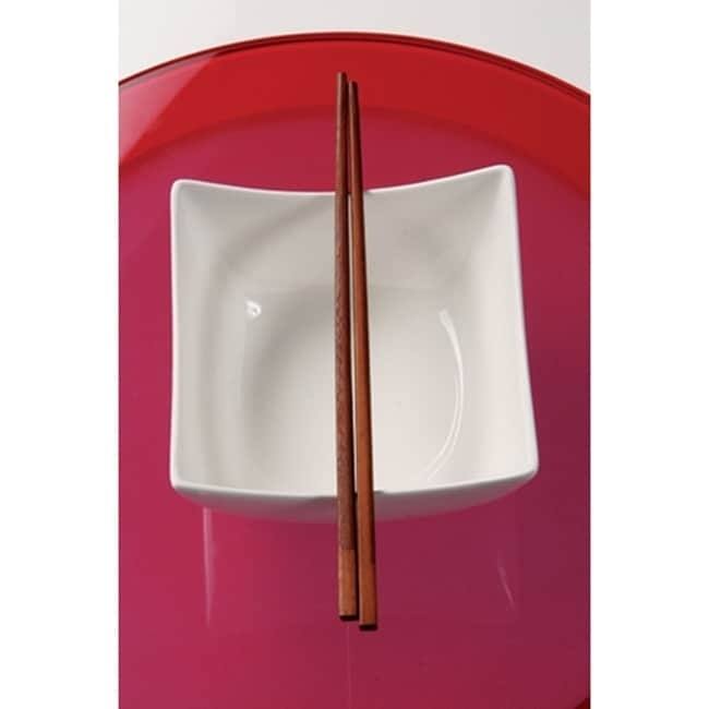 Red Vanilla Square Bowls (Set of 2)