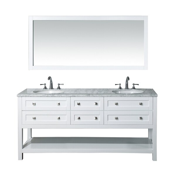 Stufurhome Marla 72-inch Double Sink Bathroom Vanity and Mirror Set