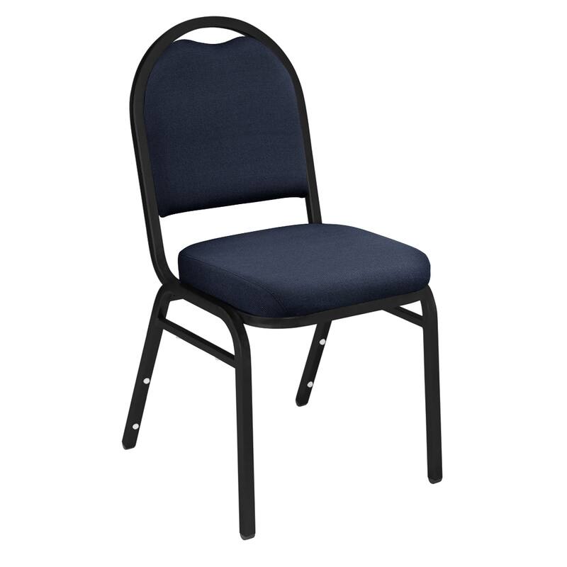 9200 Series Fabric Stack Chairs - 4 Pack - Midnight Blue Fabric on Black Frames