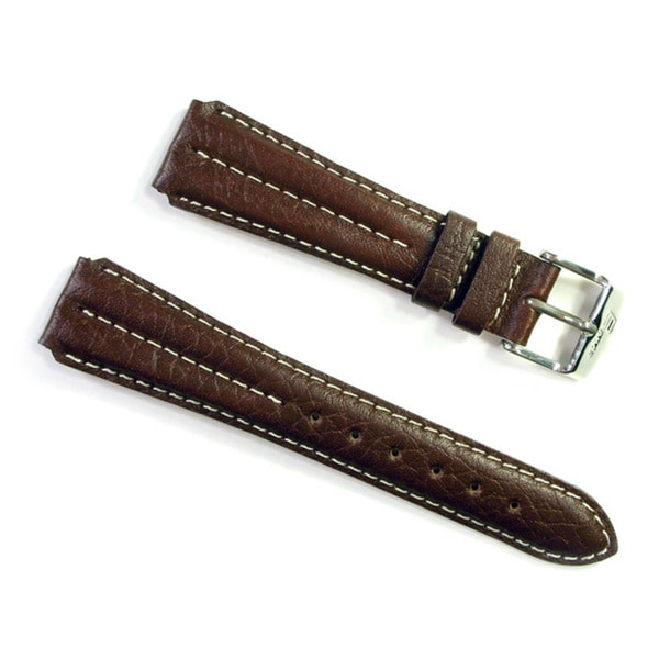 Banda Wyoming Buffalo Leather Watchband Chrono Sport Double Ridge