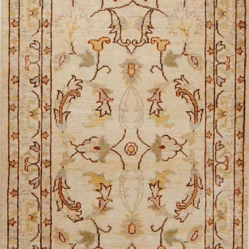 Handmade One-of-a-Kind Vegetable Dye Oushak Wool Rug (Afghanistan) - 2'6 x 11'2