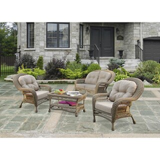 W Unlimited Leisure Collection Outdoor Garden Patio Furniture 2-PC Set Chair Dark Brown 