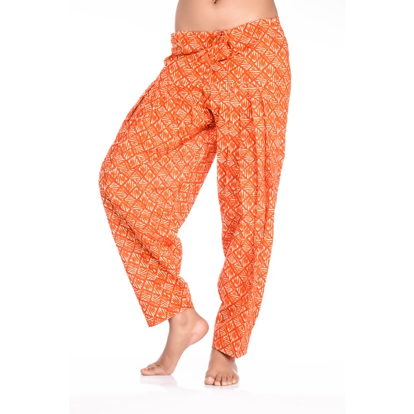 Handmade In-Sattva Women's Indian Diamonds with Lines Print Patiala Pants (India). Opens flyout.