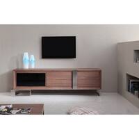 B Modern Producer Light Walnut Black Steel Tv Stand Entertainer Light Walnut Stainless Steel Modern Tv Stand With Ir Gl