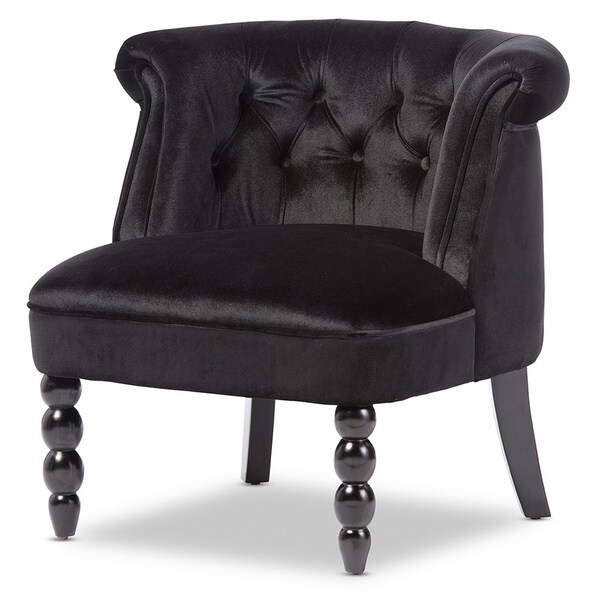 Flax Victorian Style Contemporary Black Velvet Fabric Upholstered ... Flax Victorian Style Contemporary Black Velvet Fabric Upholstered ...