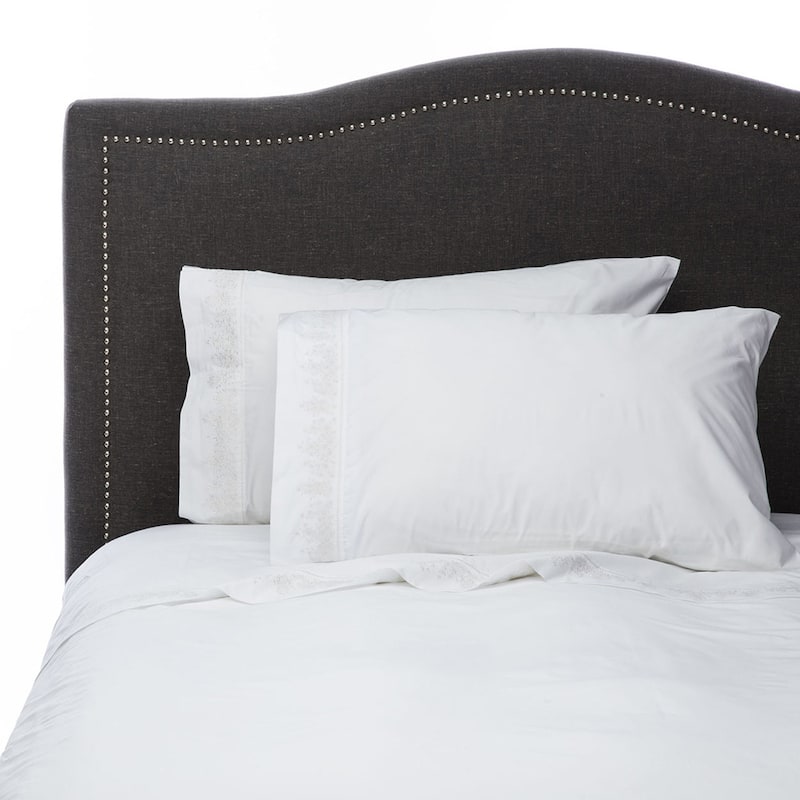 Leaf Stone Embroidery Percale Cotton Sheet Sets