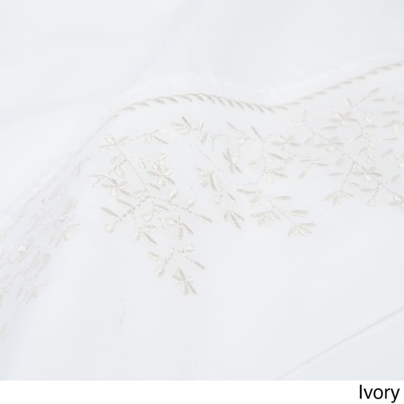 Leaf Stone Embroidery Percale Cotton Sheet Sets