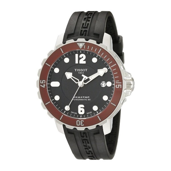 seastar 1000 automatic black dial men's watch