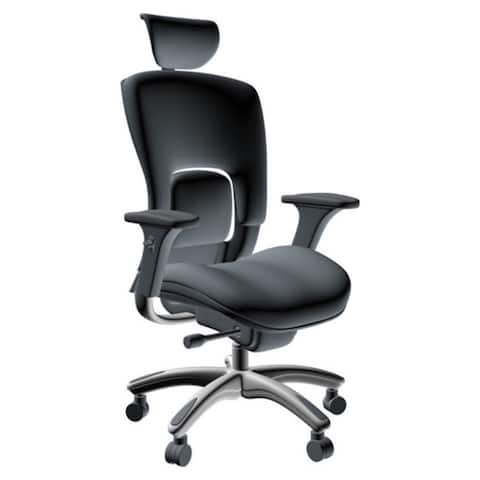 GM Seating Ergolux Genuine Leather Executive Office Chair with Lumbar Support