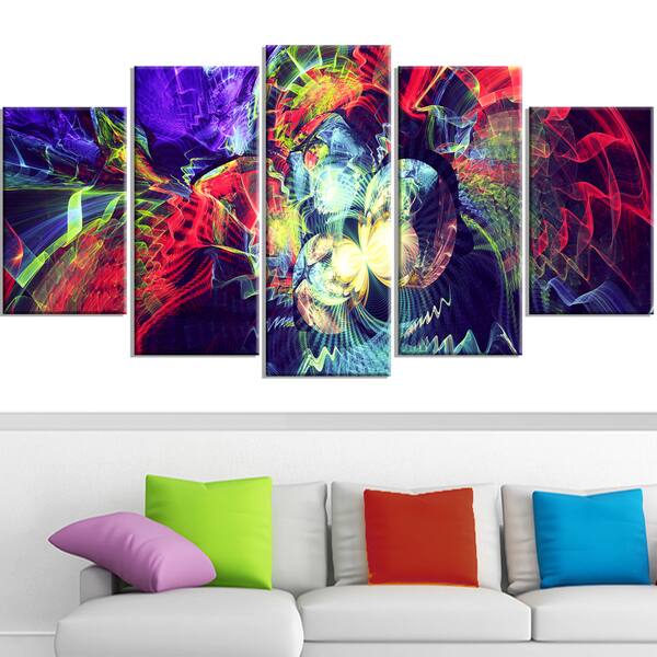 Shop Design Art Color Collision 60 X 32 Inch 5 Panel Modern