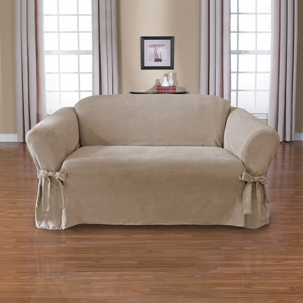 Shop CoverWorks Sienna Suede 1Piece Relaxed Fit Loveseat Slipcover