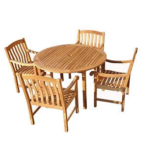 Savannah Collection 5-Piece Teak Dining Set