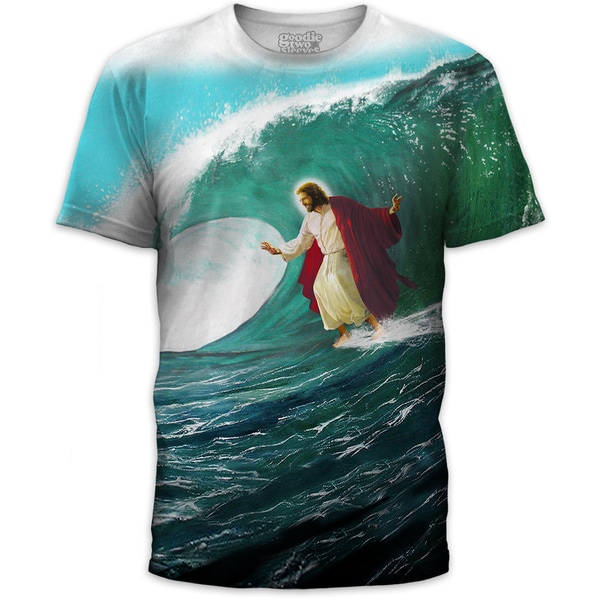 Shop Men's Surf's Up Jesus Cotton T-shirt - Free Shipping On Orders ...