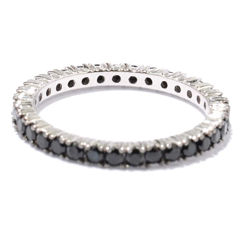 Sterling Silver 1ct Black Spinel Etenity Band Ring