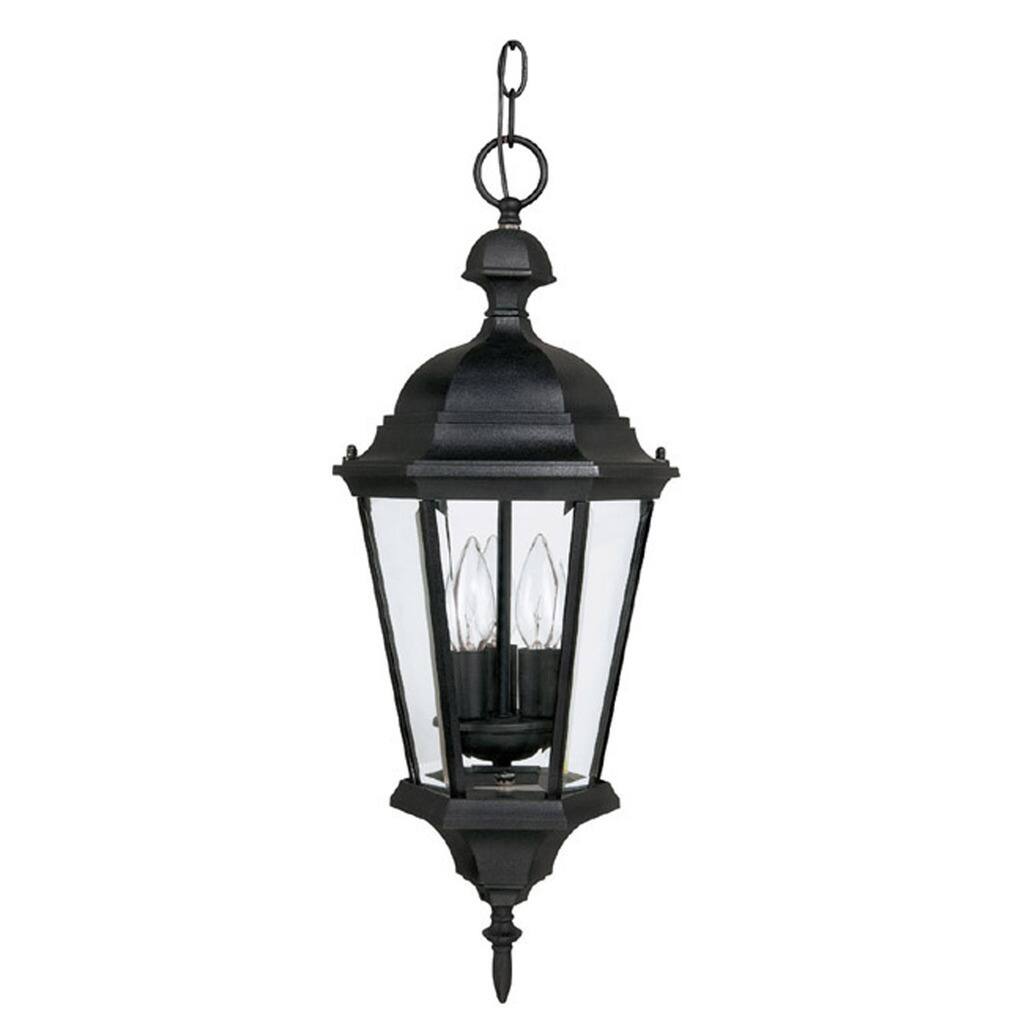Carraige House 3-light Black Hanging Outdoor Lantern