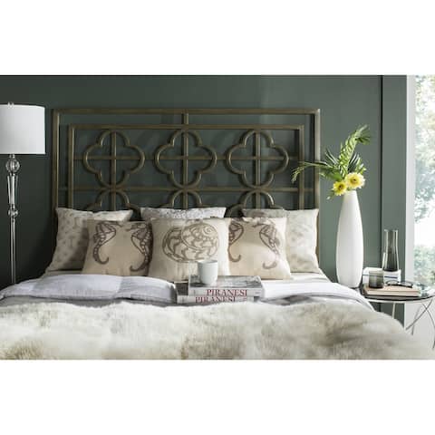 SAFAVIEH Lucina French Silver Metal Quatrefoil Headboard (Full)