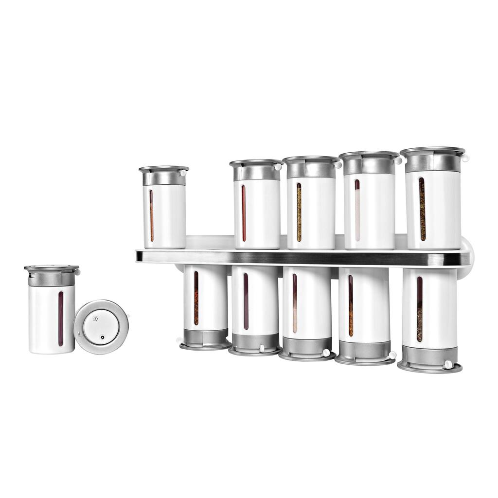 Honey-Can-Do Zero Gravity Wall-Mount Magnetic Spice Rack in White