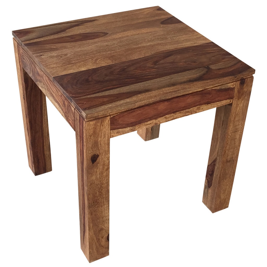 Shop Idris Dark Sheesham Solid Wood Accent Table Free Shipping